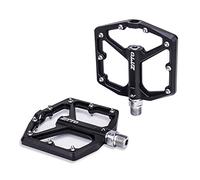 Pedales MTB MTB CNC Pedal Plano de aleación Aluminio Soy Rodamientos Lisos Bicicleta Enduro 9/16 Hilo Grande Área(JT07-BLACK)
