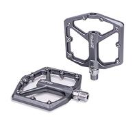 Pedales MTB MTB CNC Pedal Plano de aleación Aluminio Soy Rodamientos Lisos Bicicleta Enduro 9/16 Hilo Grande Área(JT07-Gray)