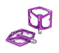 Pedales MTB MTB CNC Pedal Plano de aleación de Aluminio Soy Rodamientos Lisos de Bicicleta Enduro 9/16 Hilo Grande Área Grande Pedales Bicicleta MontañA(JT07-Purple)