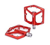 Pedales MTB MTB CNC Pedal Plano de aleación de Aluminio Soy Rodamientos Lisos de Bicicleta Enduro 9/16 Hilo Grande Área Grande Pedales Bicicleta MontañA(JT07-Red)