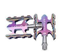 Pedales MTB Pedal de Bicicleta Plegable Aluminio de Aluminio Searing No-Slip MTB Bicicleta de Carretera BMX Pedal de Bicicleta Universal Pedales Bicicleta MontañA(Rainbow)