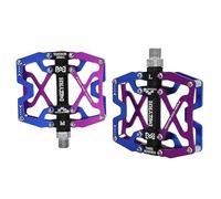 Pedales MTB Pedal de Bicicleta rodamientos aleación Aluminio Pedales 14 Colores Carretera MTB Piezas Impermeables(Y06-Blue Purple)