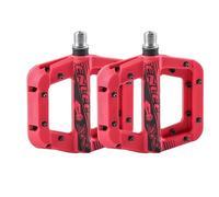 Pedales MTB Pedal de rodamiento for Bicicleta montaña, Fibra Nailon, Estable, Fijo, Antideslizante, Accesorio for(Red)