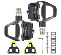 Pedales MTB, Pedales Bicicleta Montaña, Pedales Mixtos MTB, Incluye Calas MTB y Material de Montaje, Tensión Ajustable, Compatible con El Sistema SPD, de Aluminio, para Montaña Carretera