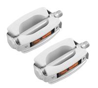 Pedales para Bicicleta Clasica Retro Vintage con Bloque de Goma y Rodamientos Color Blanco 513445bl