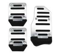 Pedales para Coche 2 Piezas universales Rojo Azul Plateado Antideslizantes de Aluminio para transmisión automática Funda para Pedal Freno Combustible Gas Juego de Almohadillas para Pedales