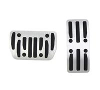 Pedales para Coche 2x cubierta pedales automóvil AT Compatible Con Haval Para Jolion Para Chulian 2020 2021 2022 Cubierta pedal acelerador y freno acero inoxidable sin perforaciones(Silver)