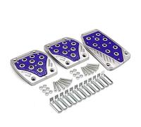 Pedales para Coche,Cubierta Protectora de Pedal Universal 3 PC/Pedal de coches cover set cojines del pie aluminio agarre goma antideslizante Azul Amarillo Negro Rojo(Blue)