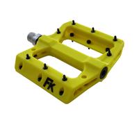 Pedales para fixie FK, FK-291. Plataforma BMX. Nailon. Pins. 9/16" Cr-Mo CNC. Amarillo