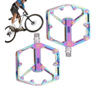Pedales Planos para Bicicleta - Aleación De Aluminio Rodamiento DU Accesorios De Ciclismo,con Tacos Antideslizantes,para Ciclismo Senderismo Ejercicio Entrenador Mujeres Hombres