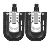 Pedales plegables de aluminio con elementos reflectantes y topografía antideslizante compatibles con bielas de bicicleta de 14 mm