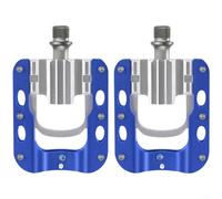 Pedales plegables de aluminio para bicicleta con diseño hueco, 3 rodamientos sellados y pasadores antideslizantes de doble cara para ciclistas sensibles al peso (plata lunar brillante)
