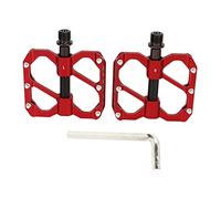 Pedales Profesionales de Bicicleta de Carretera Pedales de Bicicleta de montaña Pedales de Plataforma Plana Ligera de aleación de Aluminio para Ciclismo con Llave Hexagonal 2pcs (Rojo)