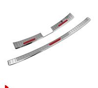 Pedales Protectores Alféizar Puerta Maletero Placa Pie Parachoques Trasero Coche Pedales Protectores para Toyota para Corolla Cross XG10 2021-2023 Hybrid(2PCS Silver Red)