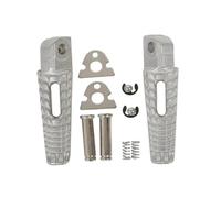 Pedales soporte CNC Ajuste para Suzuki GSXR 600 750 2006-2020 B-KING 2008-2013 GSXR1000 2005-2020 clavijas pie traseras pasajero motocicleta Reposapies Trasero(Silver)