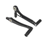 Pedales soporte CNC Pedal de cambio palanca freno o cambio rodamientos dobles ajustable CNC motocicleta con kit clavijas los dedos Estriberas(Black)