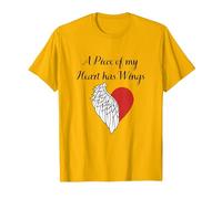 Pedazo De Mi Corazón En El Cielo Parte De Mi Corazón Vive En El Cielo Camiseta, Hombre, Dorado Brillante, S