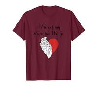 Pedazo De Mi Corazón En El Cielo Parte De Mi Corazón Vive En El Cielo Camiseta, Hombre, Granate, XXL
