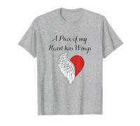 Pedazo De Mi Corazón En El Cielo Parte De Mi Corazón Vive En El Cielo Camiseta, Hombre, Gris Jaspeado, 6XL