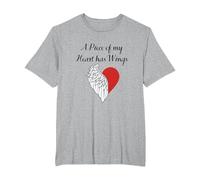 Pedazo De Mi Corazón En El Cielo Parte De Mi Corazón Vive En El Cielo Camiseta, Hombre Tallas Grandes, Gris Jaspeado, 6X Alto