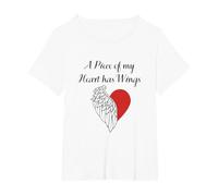 Pedazo De Mi Corazón En El Cielo Parte De Mi Corazón Vive En El Cielo Camiseta, Mujer Tallas Grandes, Blanco, 6XL Grande