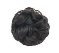 Pedazo de Pelo desordenado del moño-moño de Pelo Rizado Ondulado elástico Scrunchies Extensiones de moño sintético postizos para Mujeres niñas, Marrón 1 Piezas