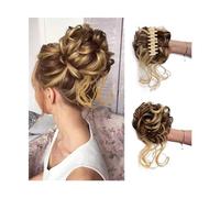 Pedazo de pelo moño Extensiones de cabello Updo despeinadas con moño desordenado y bandas elásticas for el cabello, moño de pelo rizado for mujeres y niñas Pedazo de pelo moño(Q10 86-10)