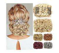 Pedazo de pelo moño Messy Bun Scrunchie Chignon Hairpiece Piezas de cabello sintético Rizado Chignon Bun Extension Combs en Messy Bun Hair Piece for mujeres Pedazo de pelo moño (Color : 27)