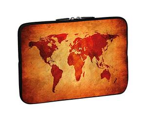 PEDEA 64060526 - Funda de neopreno para tablet 10.1" (25.6 cm), Brown Global Map