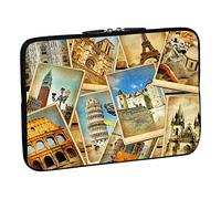 PEDEA 66060436 - Funda de neopreno para portátil 15.6" (39.6 cm), Vintage Travel