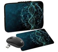PEDEA Design - Funda para Tablet (10,1 Pulgadas, con Alfombrilla de ratón y ratón inalámbrico, DNA Strings)