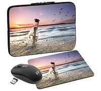 PEDEA Design - Funda para Tablet (10,1 Pulgadas, con Alfombrilla de ratón y ratón inalámbrico, Mensaje en una Botella)