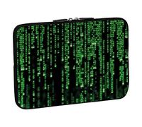 Pedea - Funda de Neopreno para portátil (15,6"/39,6 cm), diseño de Matrix, Color Verde y Negro