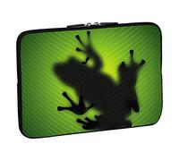 Pedea - Funda de Neopreno para portátil (15,6"/39,6 cm), diseño de Rana, Color Verde