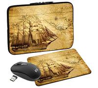 Pedea - Funda para Tablet Sailing Ship 17,3 Pulgadas + ratón y Alfombrilla