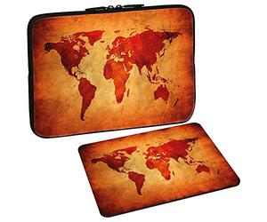 PEDEA Set 019-66060426 Carcasa Global Mapa Diseño de protección con el ratón para portátil de 15,6 Pulgadas (39,6 cm) de Color marrón