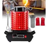 pedenencelia Horno Eléctrico Fundir Oro 2000 W,Máquina Fundición Metales Digital 2102 ℉,Pantalla Control Temperatura,Kit Fundición Metales con Crisol Grafito Chatarra Fundida,Plata,Oro,red-3kg