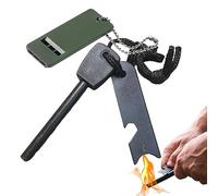 Pedernal Fuego Encendedor Ferrocerio Yesca Supervivencia Magnesio Mechero Arrancador de Piedra Lighter Kits 20000 Chispas Incluye Silbato Raspador con Escala para Camping Senderismo Viajes Exterior