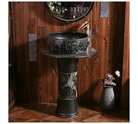 Pedestal Baño Fregadero Cerámica de Estilo de Estilo Industrial Retro con Pedestal Duro y fácil de Limpiar la Unidad de la Cuenca de pie, encimera de baño de Fregadero Impermeable y a Prueba de óxido