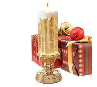 Pedestal Candle Decor, Home Lighting Solutions, Elegant Christmas Candle Set, Ambient Lighting for Holidays, Stylish Tabletop Candle Light, Battery-Operated Home Decor, Flickering LED Candle Display