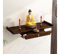 Pedestal de bambú para exhibición de Buda, altar decorativo montado en la pared para oración e incienso, elegante mesa de santuario budista