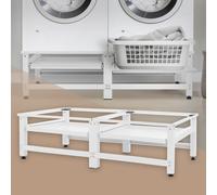 Pedestal doble bastidor con 2 estantes extensibles base para lavadora y secadora