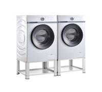 Pedestal doble para lavadora y secadora cremlingen acero 127 x 54 x 31 cm blanco [en.casa]