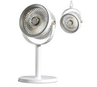 Pedestal Fan - Standing Fan with Night Light Quiet Rechargeable 5-Speed