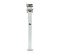 Pedestal para Conector de Cargador EV, Poste de Soporte para Estación de Carga EV, con Panel Trasero Ajustable, Acero Inoxidable, Compatible con El 95% de Las Columnas de Carga(White)