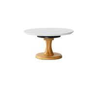 Pedestal para Tartas, Bandeja giratoria de cerámica para Tartas de cumpleaños, Alta, para postres y repostería (Gris, 23 cm)