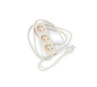 Pedestal Power Bar regleta de enchufes de 2 m con Base magnética (Beige) - práctico y Elegante Enchufe múltiple magnético de 3 vías - Enchufe magnético de 3 vías - regleta de alimentación de 3 vías