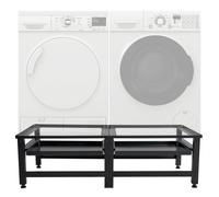 Pedestal tampa doble para lavadoras metal negro 61x124x38 cm