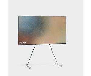 Pedestal Viva Chrome - Soporte de TV sin ruedas en diseño moderno para televisores de 32 a 70 pulgadas, elegante y compacto, pie de acero cromado