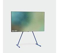 Pedestal Viva TV - Soporte para TV de 40 a 70 pulgadas, diseño moderno, patas resistentes de acero inoxidable, elegante base para TV con patas inclinadas y patas redondeadas (azul)